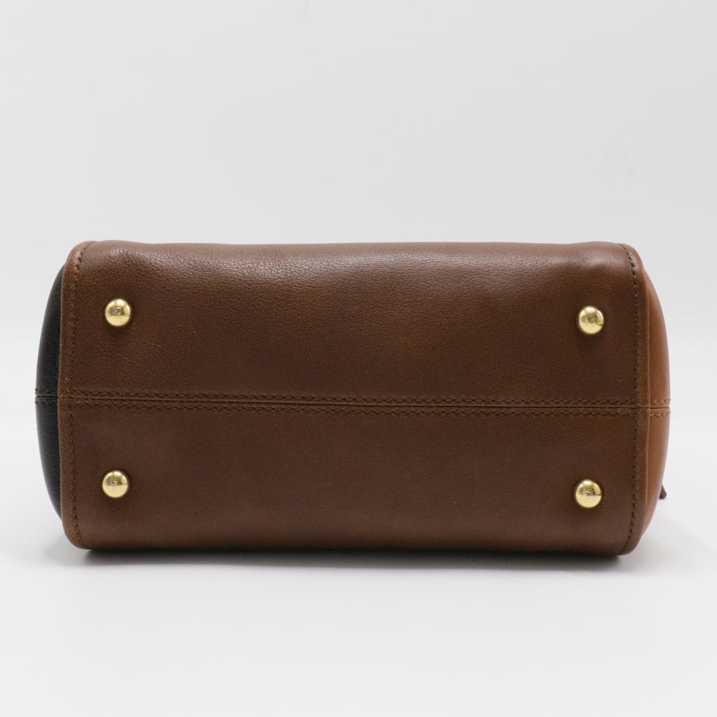 Two Tone Brown Leather Chameleon Satchel