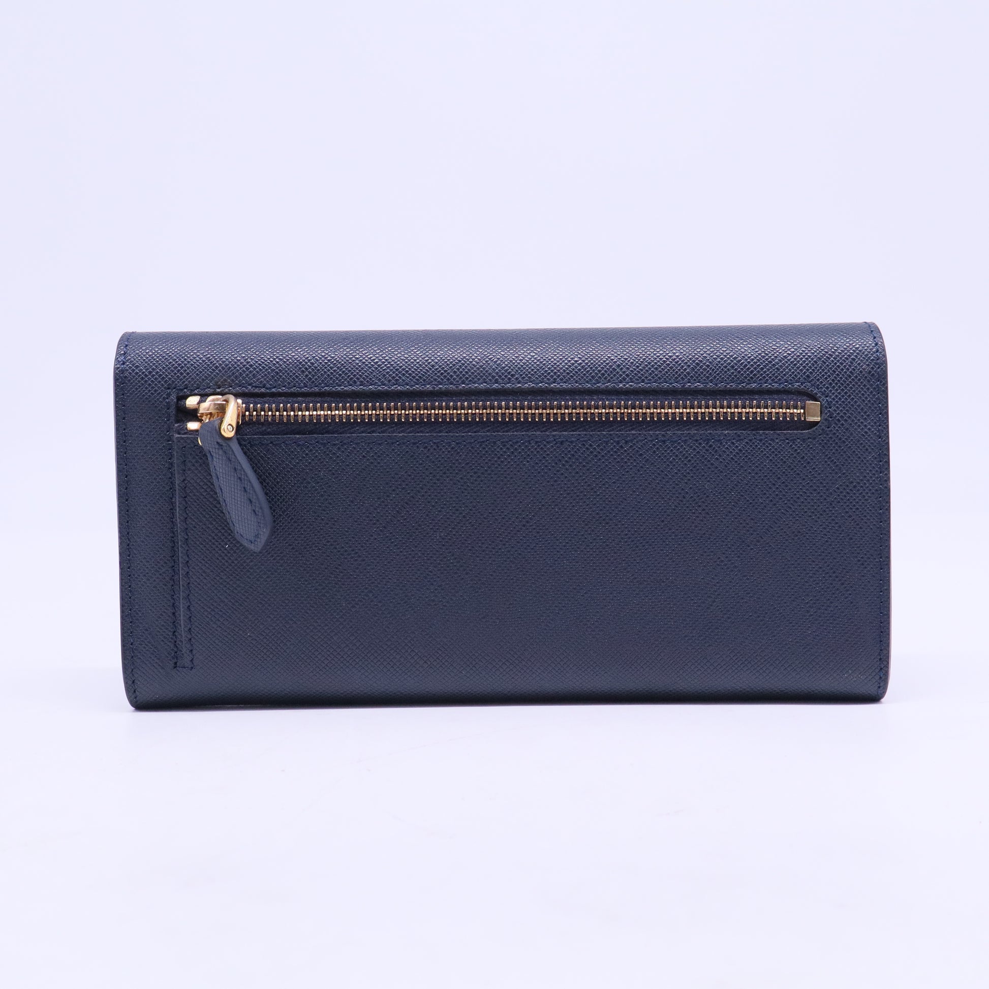Saffiano Leather Greek Key Motif Continental Flap Wallet W20752