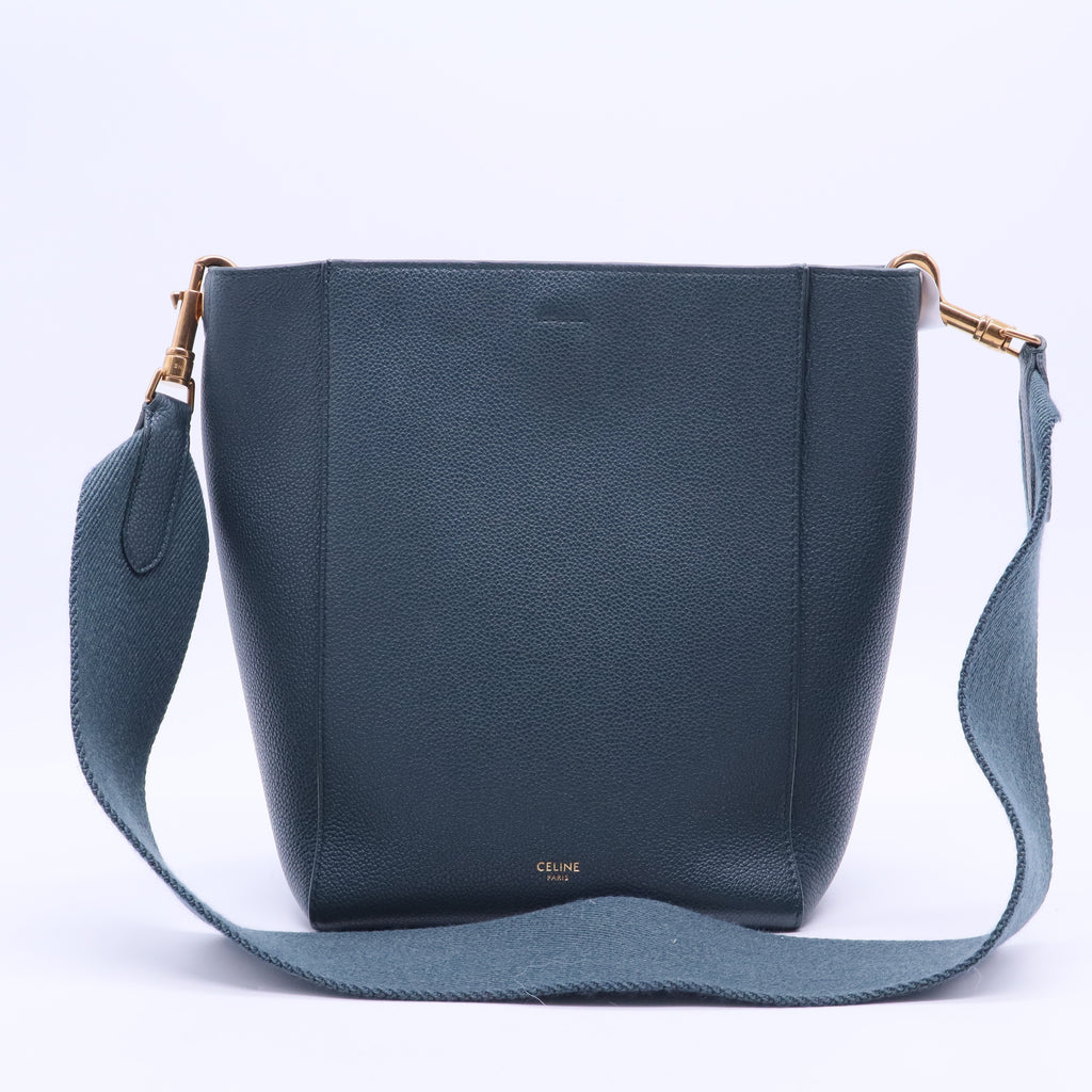 SMALL SANGLE BUCKET BAG CALFSKIN DARK GREEN B20110