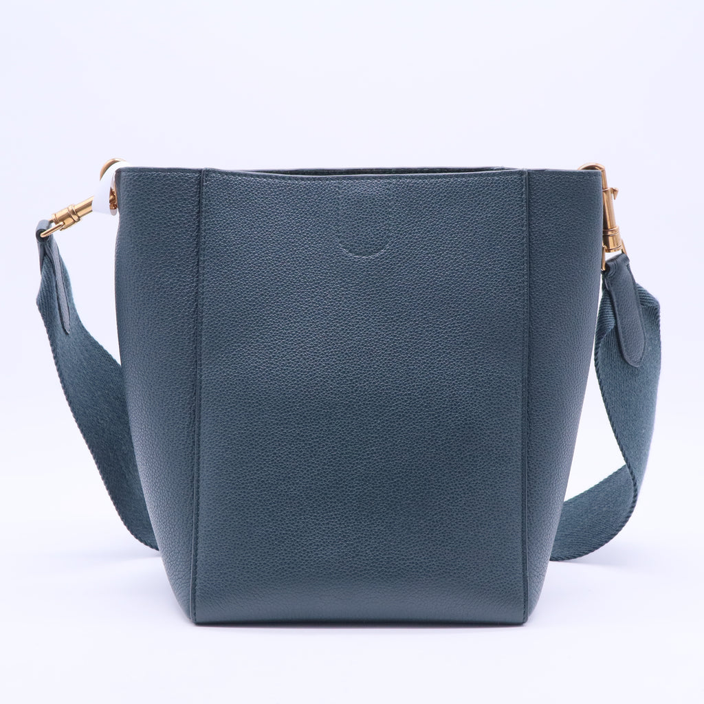 SMALL SANGLE BUCKET BAG CALFSKIN DARK GREEN B20110