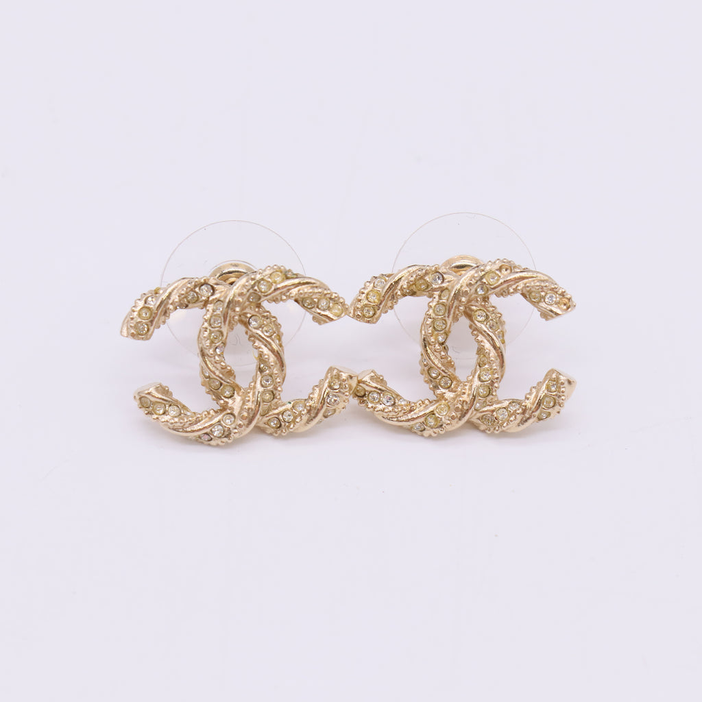 Chanel Twisted CC Earrings in gold W23018