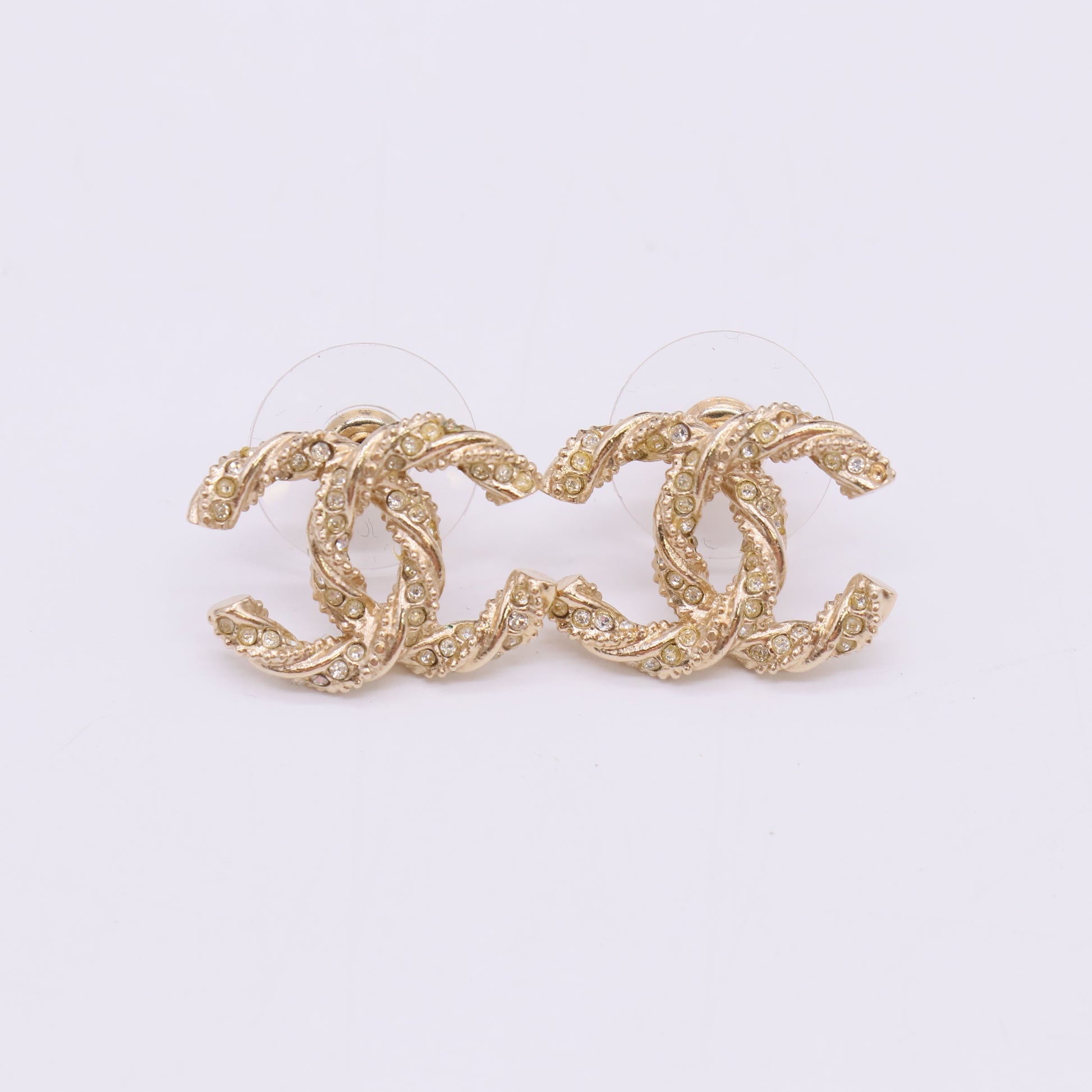 Chanel Twisted CC Earrings in gold W23018