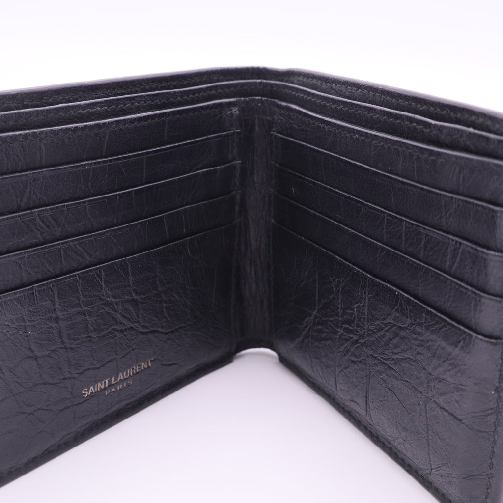 Croc-Embossed Monogram Leather Wallet twins