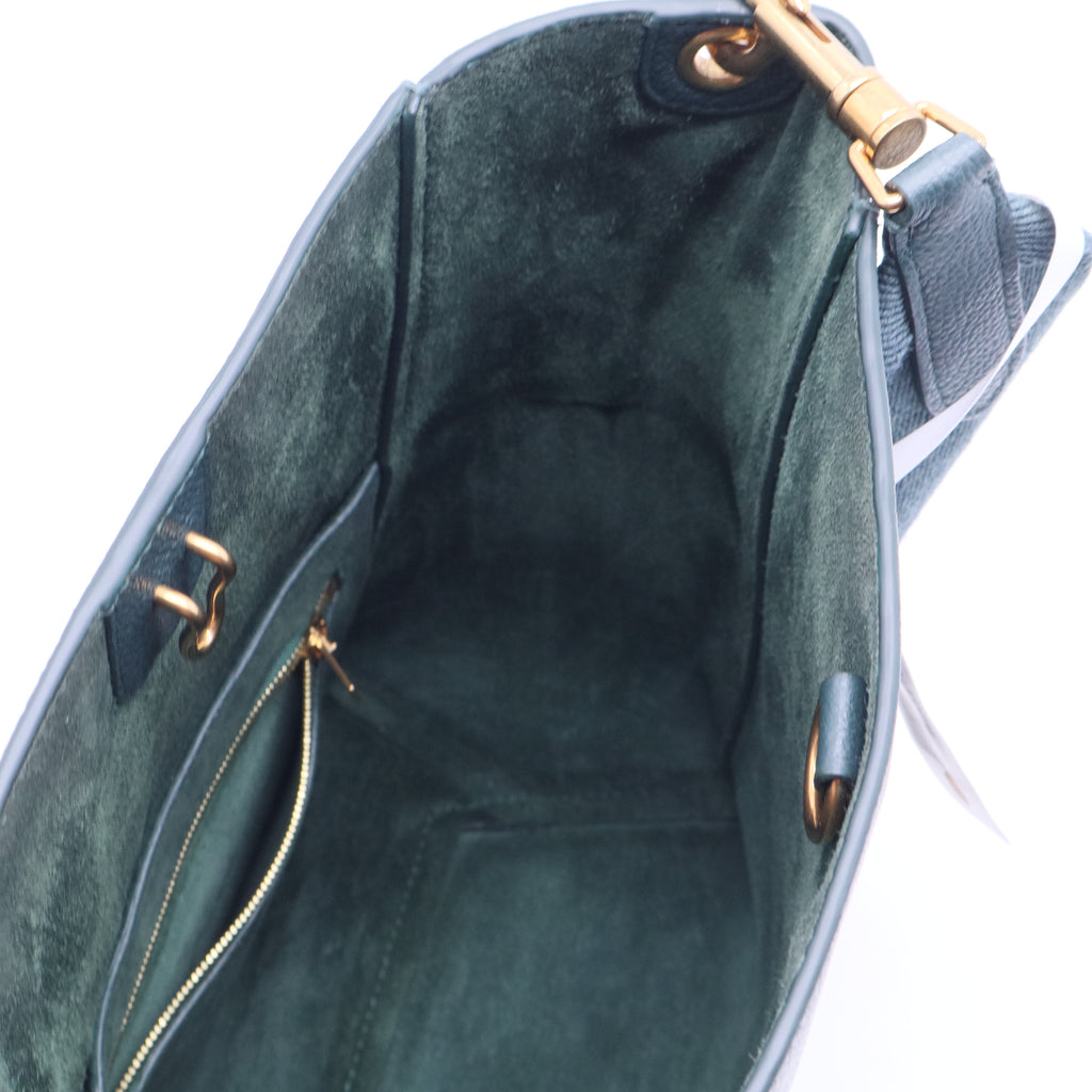 SMALL SANGLE BUCKET BAG CALFSKIN DARK GREEN B20110