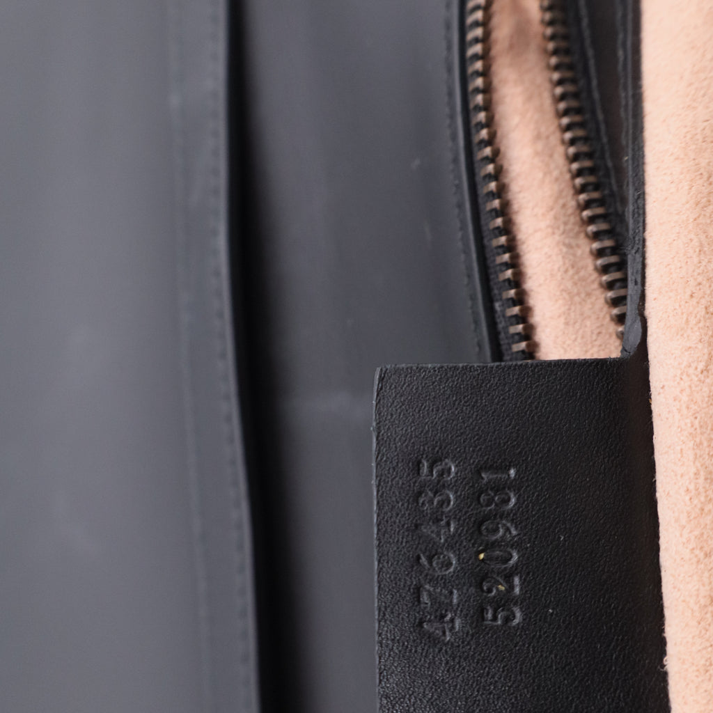 Calfskin Snakeskin GG Supreme Monogram Medium Osiride Top Handle Bag Black