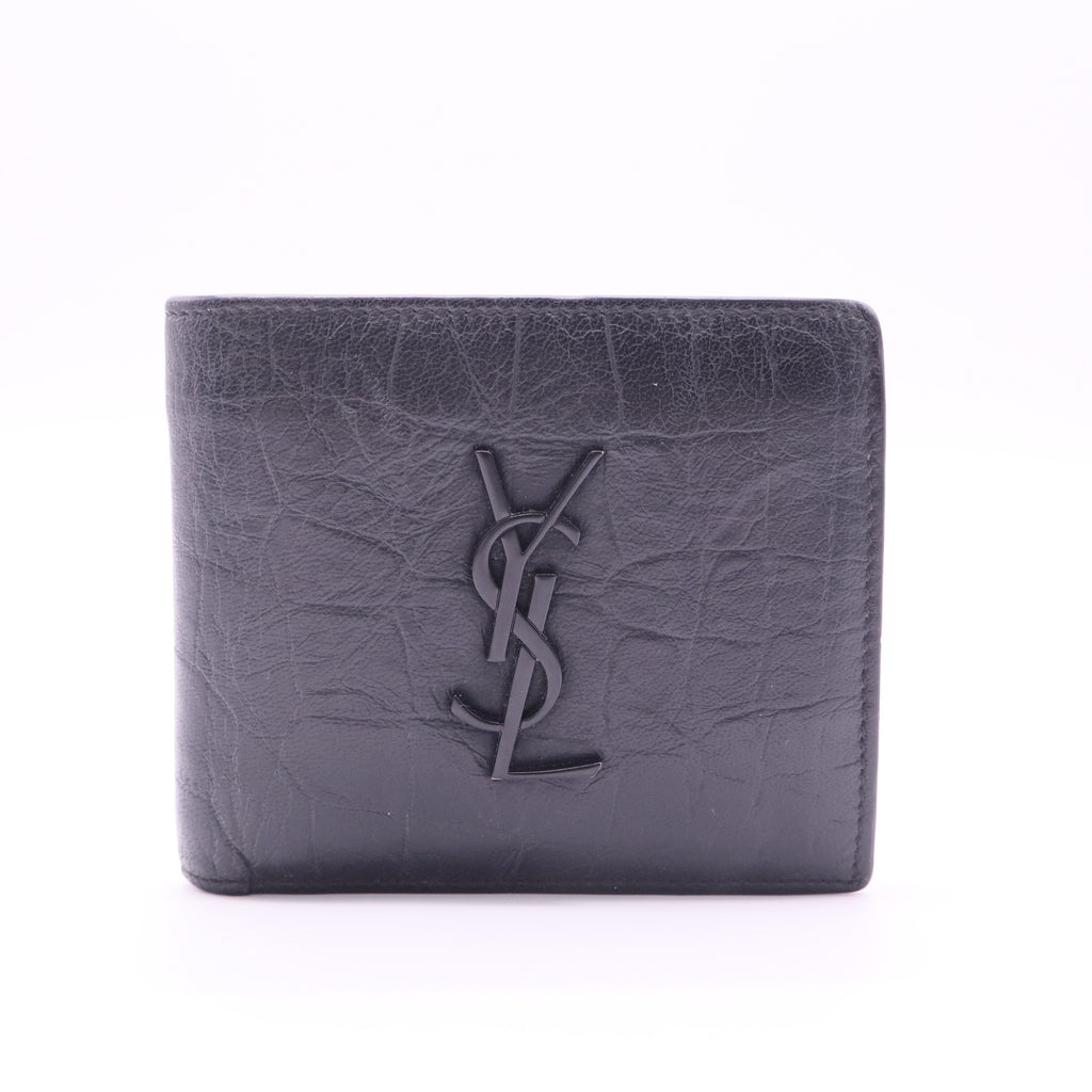 Croc-Embossed Monogram Leather Wallet twins