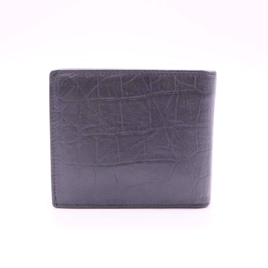 Croc-Embossed Monogram Leather Wallet twins