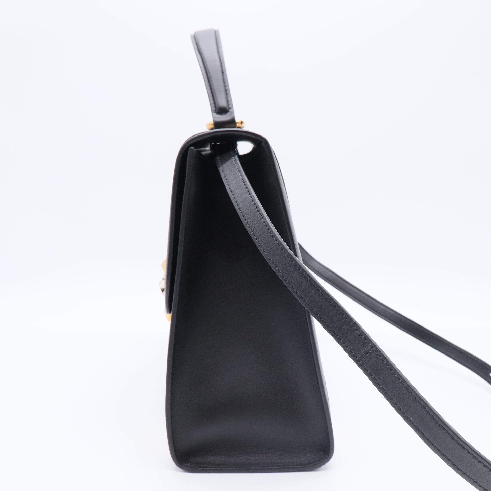 Calfskin Snakeskin GG Supreme Monogram Medium Osiride Top Handle Bag Black