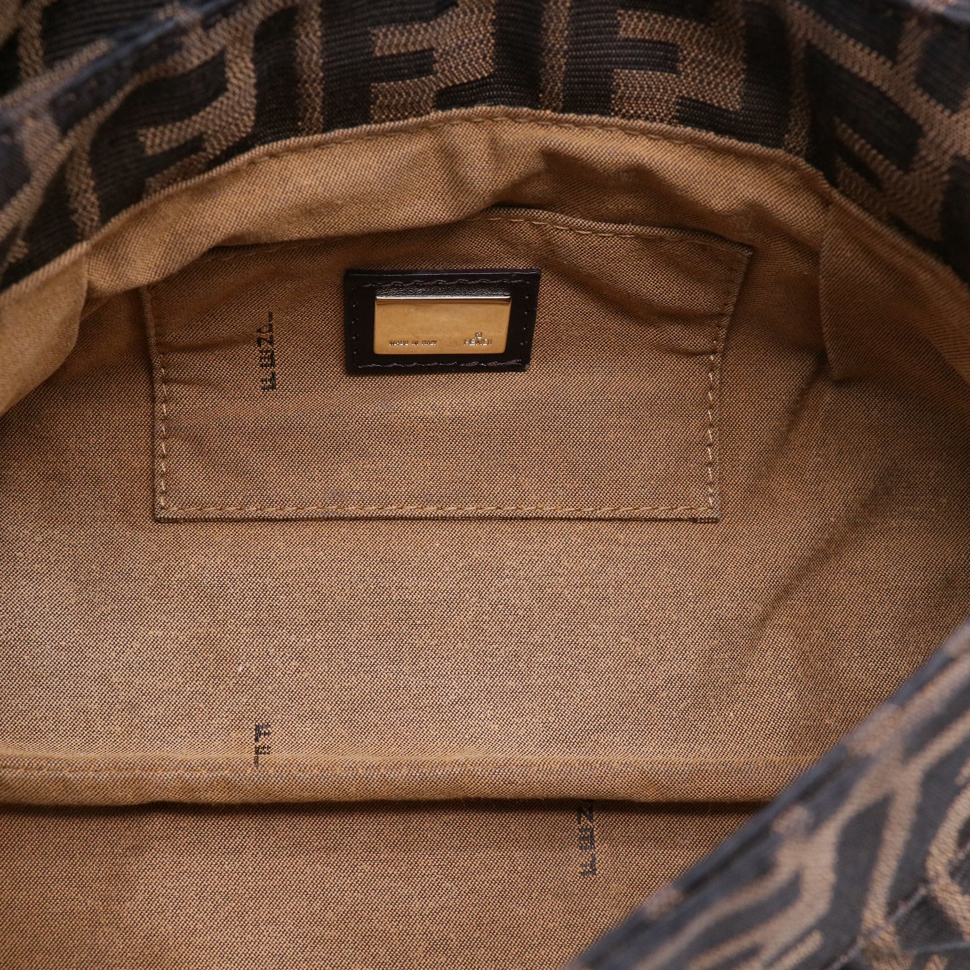 Fendi Tobacco Zucca Canvas Chef Shoulder Bag twins