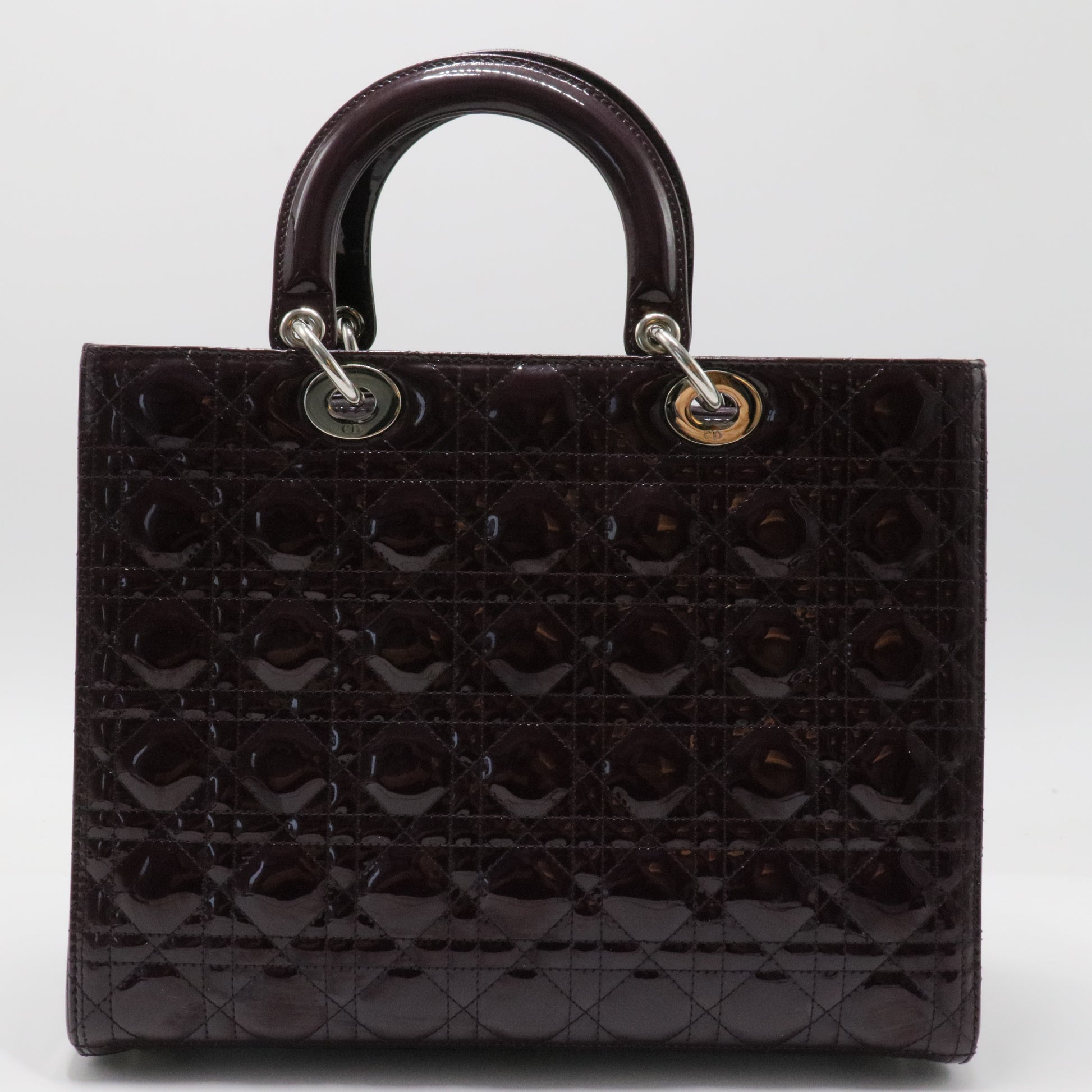 Lady Dior Bag Cannage Quilt Patent Large