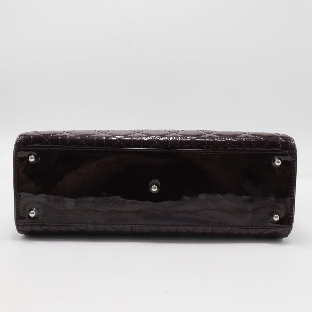 Lady Dior Bag Cannage Quilt Patent Large