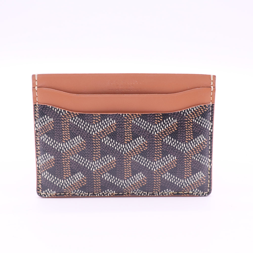 Goyardine Saint Sulpice Card Holder Black Gold twins