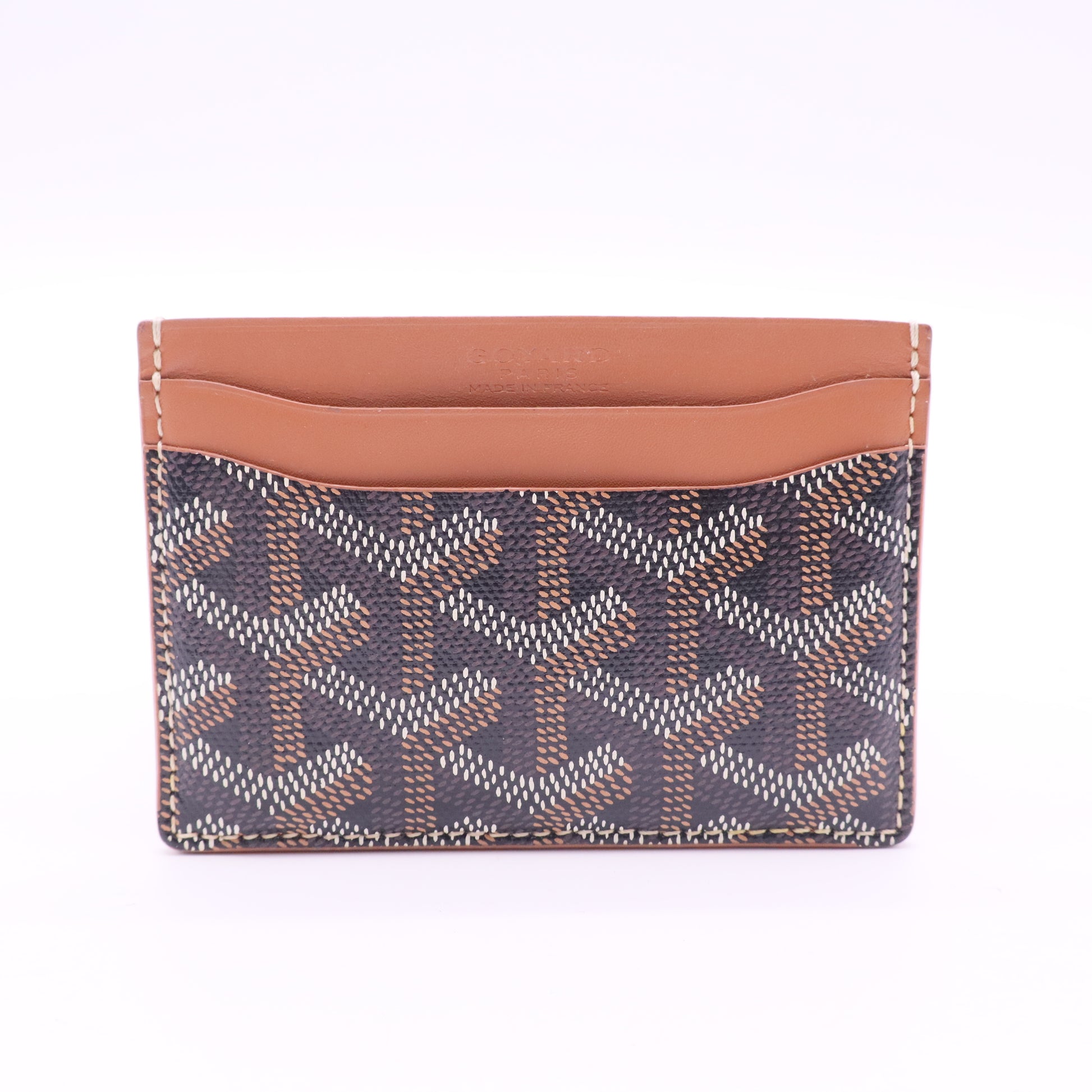 Goyardine Saint Sulpice Card Holder Black Gold twins