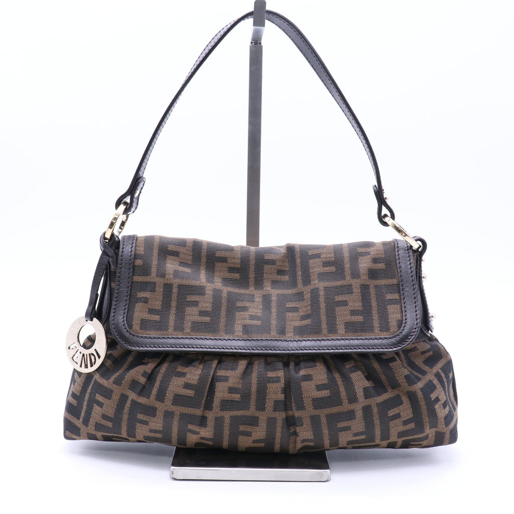 Fendi Tobacco Zucca Canvas Chef Shoulder Bag twins