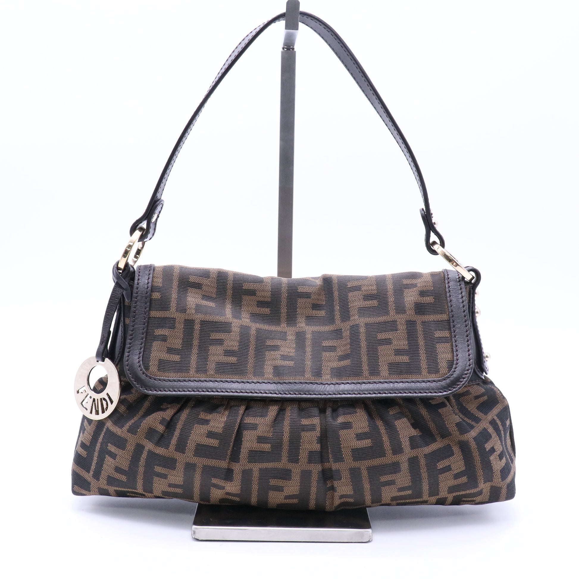 Fendi Tobacco Zucca Canvas Chef Shoulder Bag twins