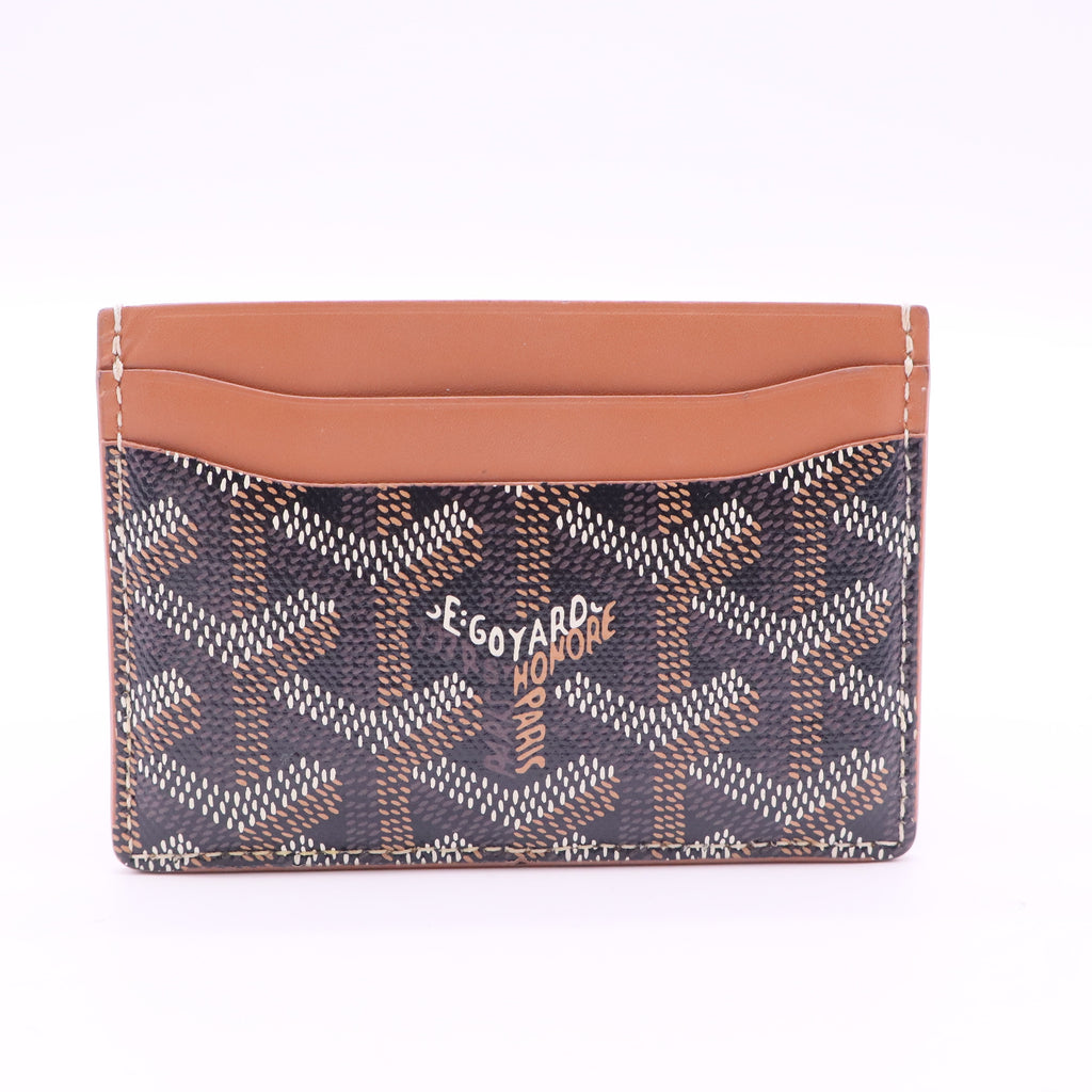 Goyardine Saint Sulpice Card Holder Black Gold twins
