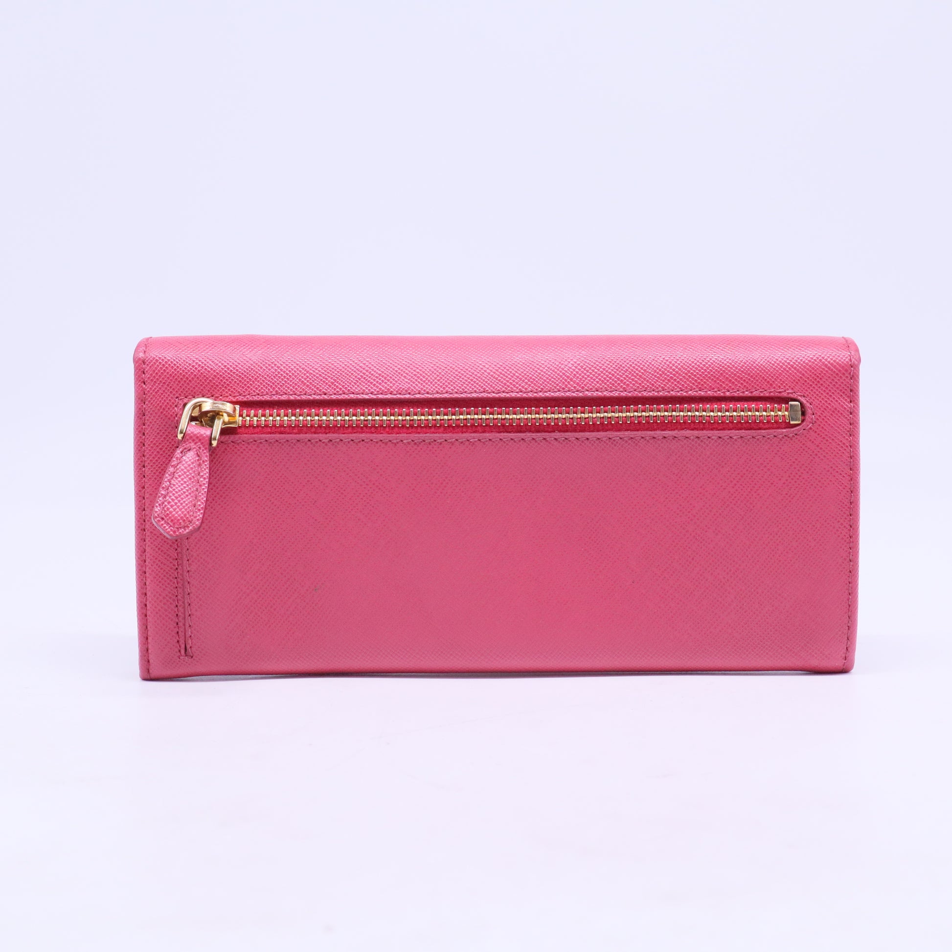 PRADA Long Wallet Leather Pink Plain w20655
