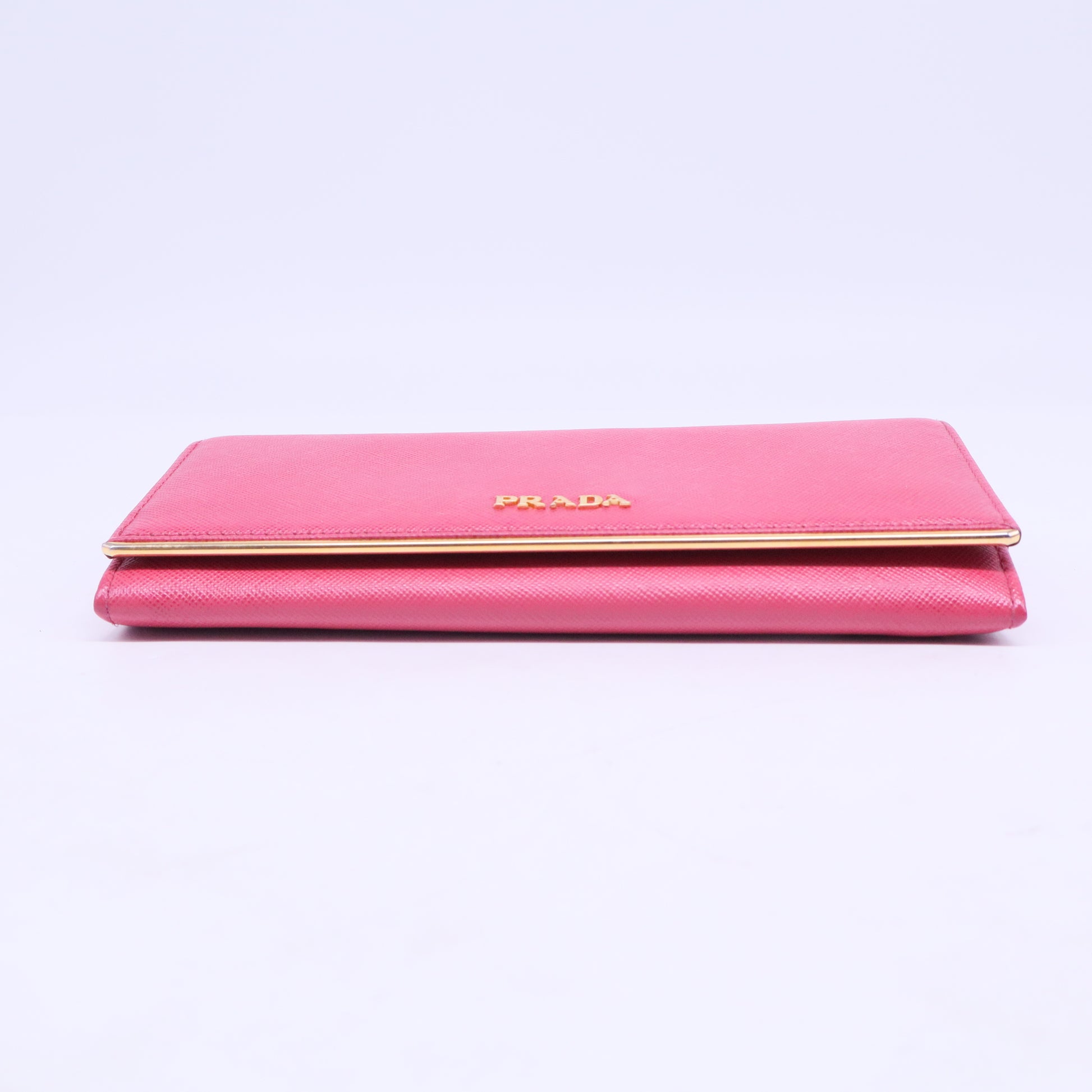PRADA Long Wallet Leather Pink Plain w20655