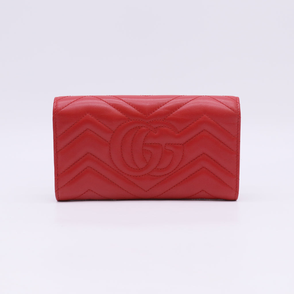 Red Leather GG Marmont Continental Wallet W22878