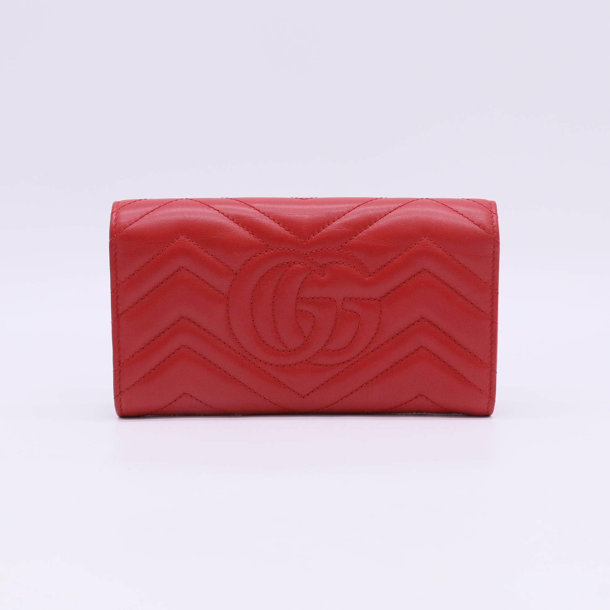 Red Leather GG Marmont Continental Wallet W22878