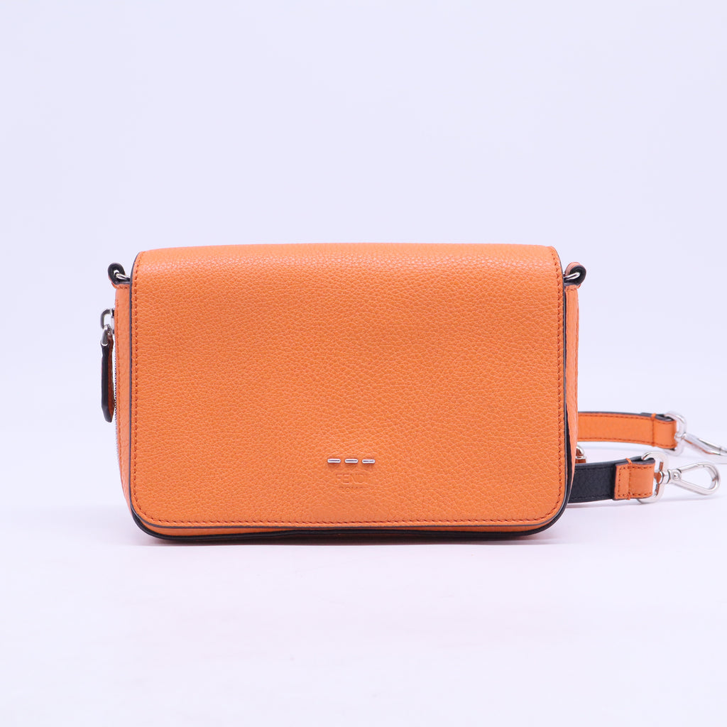 Selleria Pebbled Leather Flap Crossbody Bag  B20960