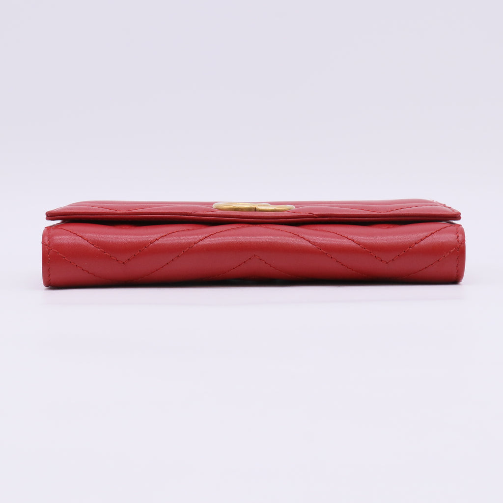 Red Leather GG Marmont Continental Wallet W22878