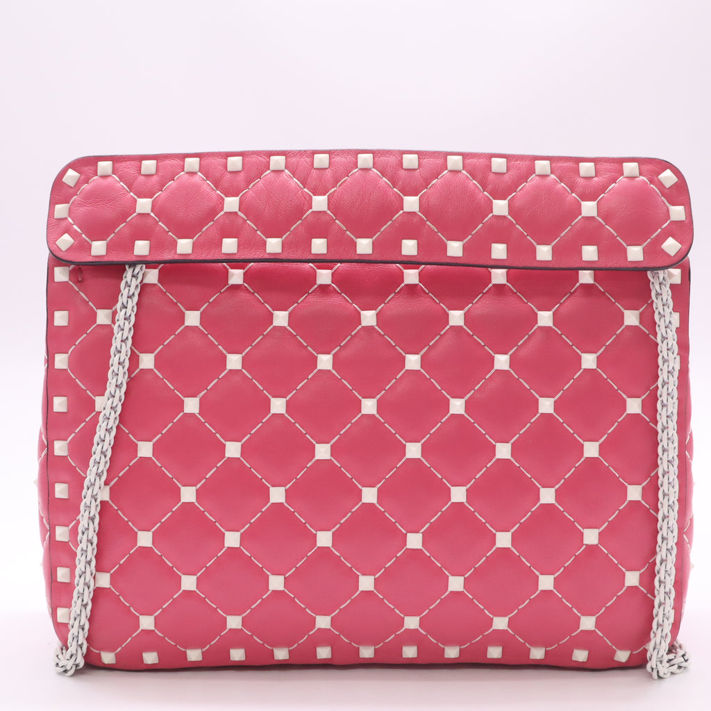 Lambskin Medium Free Rockstud Spike Shoulder Bag Shadow Pink B23290