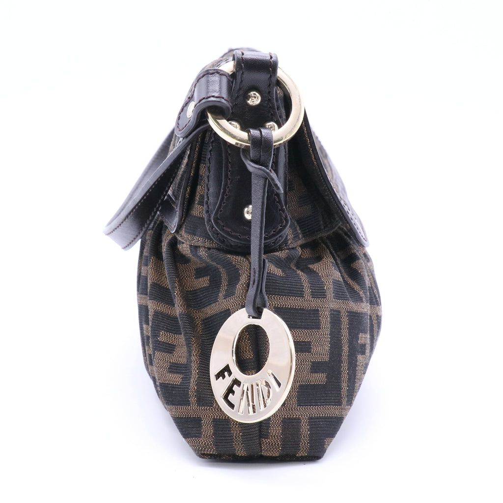 Fendi Tobacco Zucca Canvas Chef Shoulder Bag twins