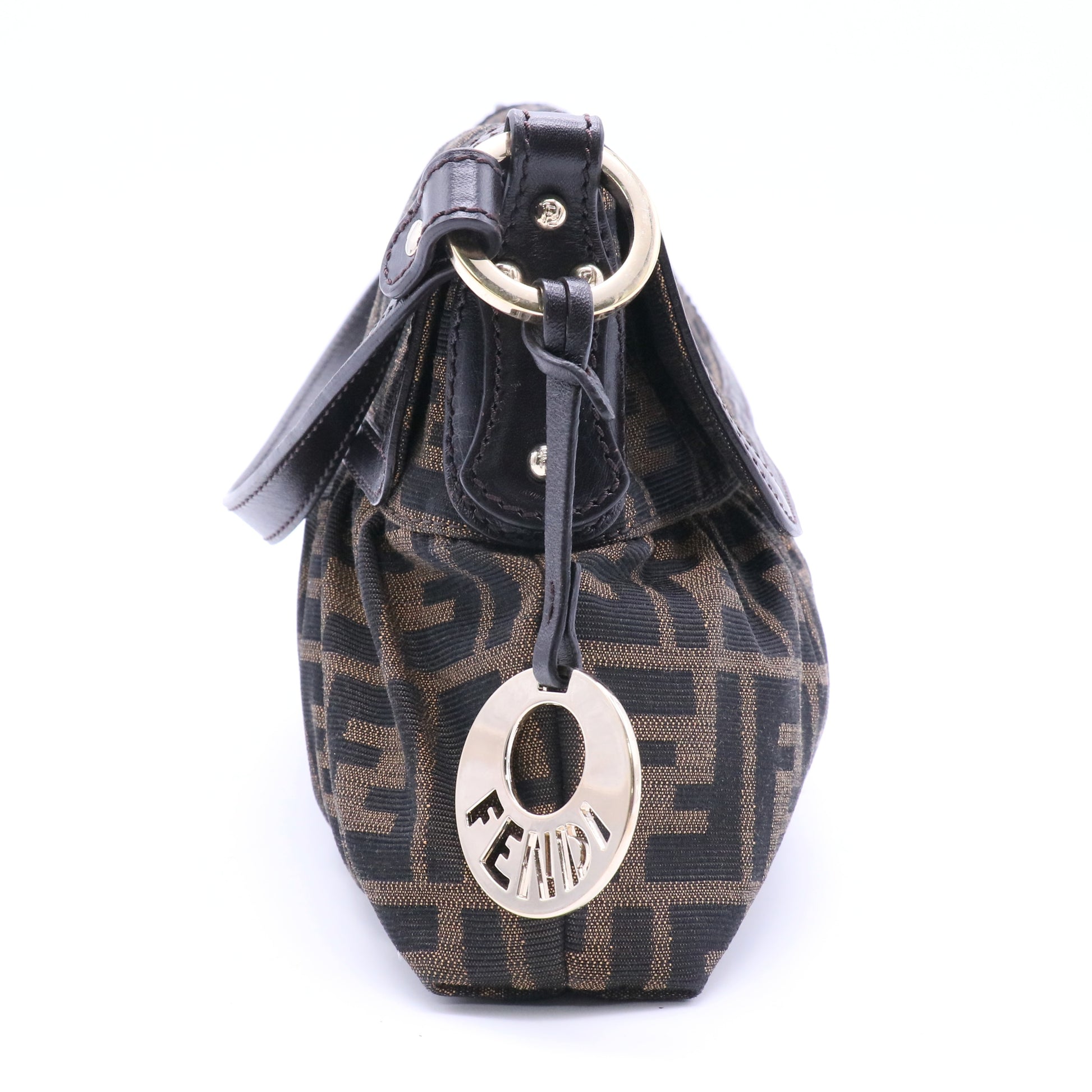 Fendi Tobacco Zucca Canvas Chef Shoulder Bag twins