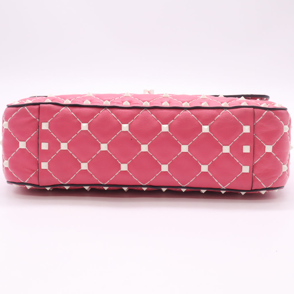 Lambskin Medium Free Rockstud Spike Shoulder Bag Shadow Pink B23290