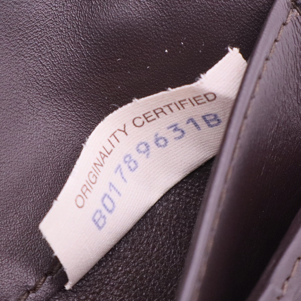 Dark Brown Intrecciato Nappa Leather Flap Wallet twins