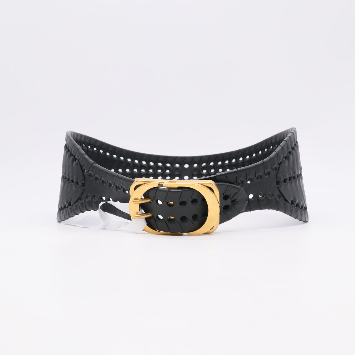 Dior 30 Montaigne Waist Belt Perforated Braided Leather 70 Twins W23752