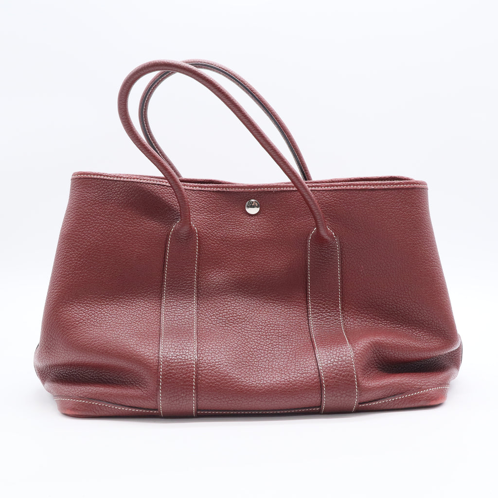 Rouge H Negonda Leather Silk Lined Garden Party 36 Bag Twins LDJ2707