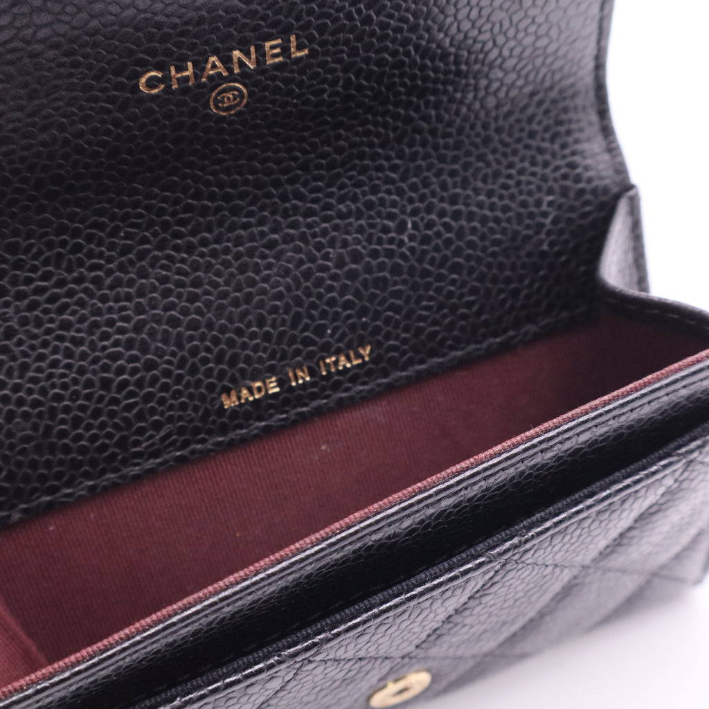 Chanel Classic Flap Card Case Black Caviar twins