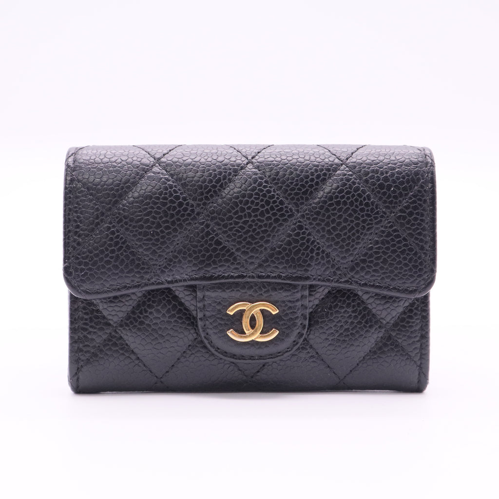 Chanel Classic Flap Card Case Black Caviar twins
