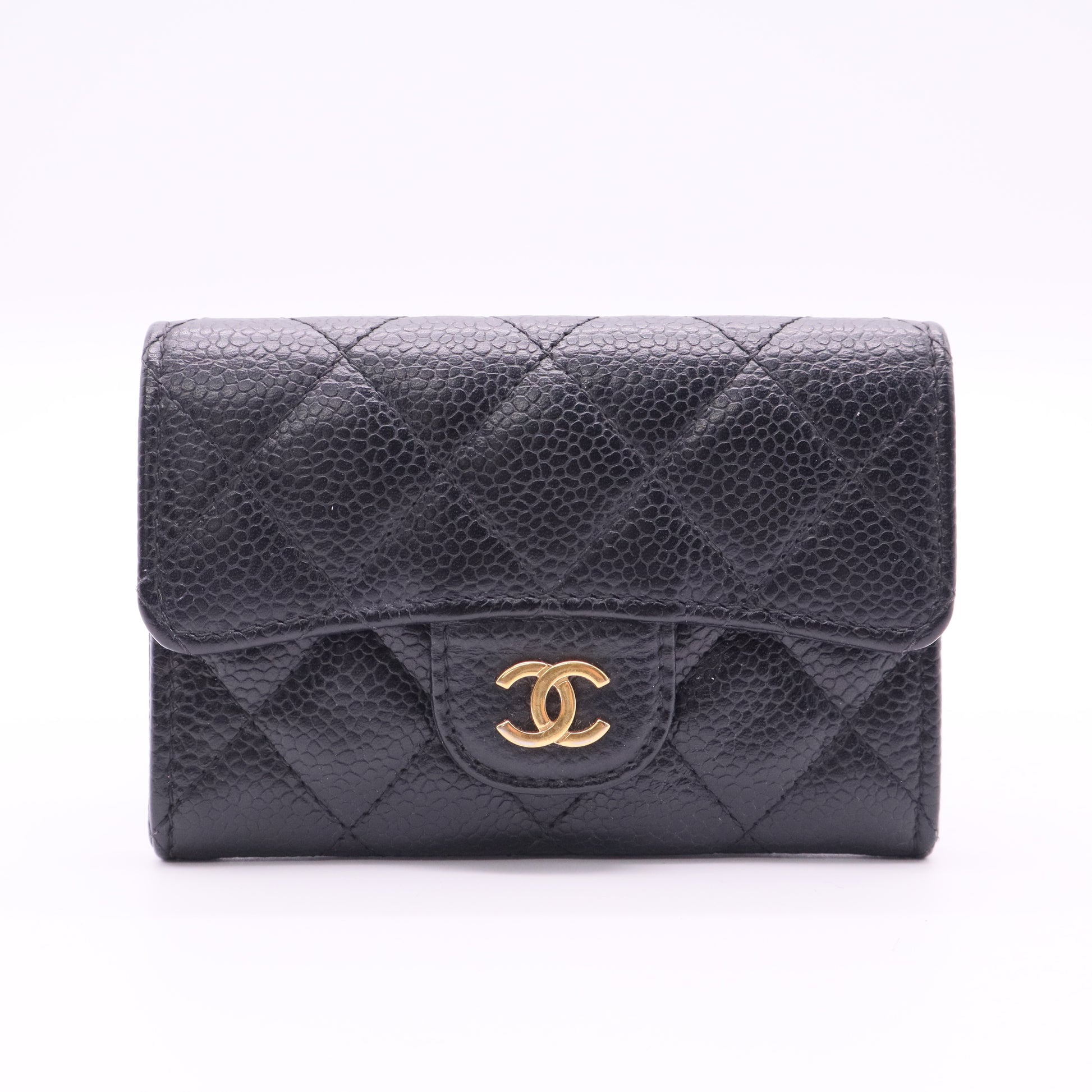 Chanel Classic Flap Card Case Black Caviar twins