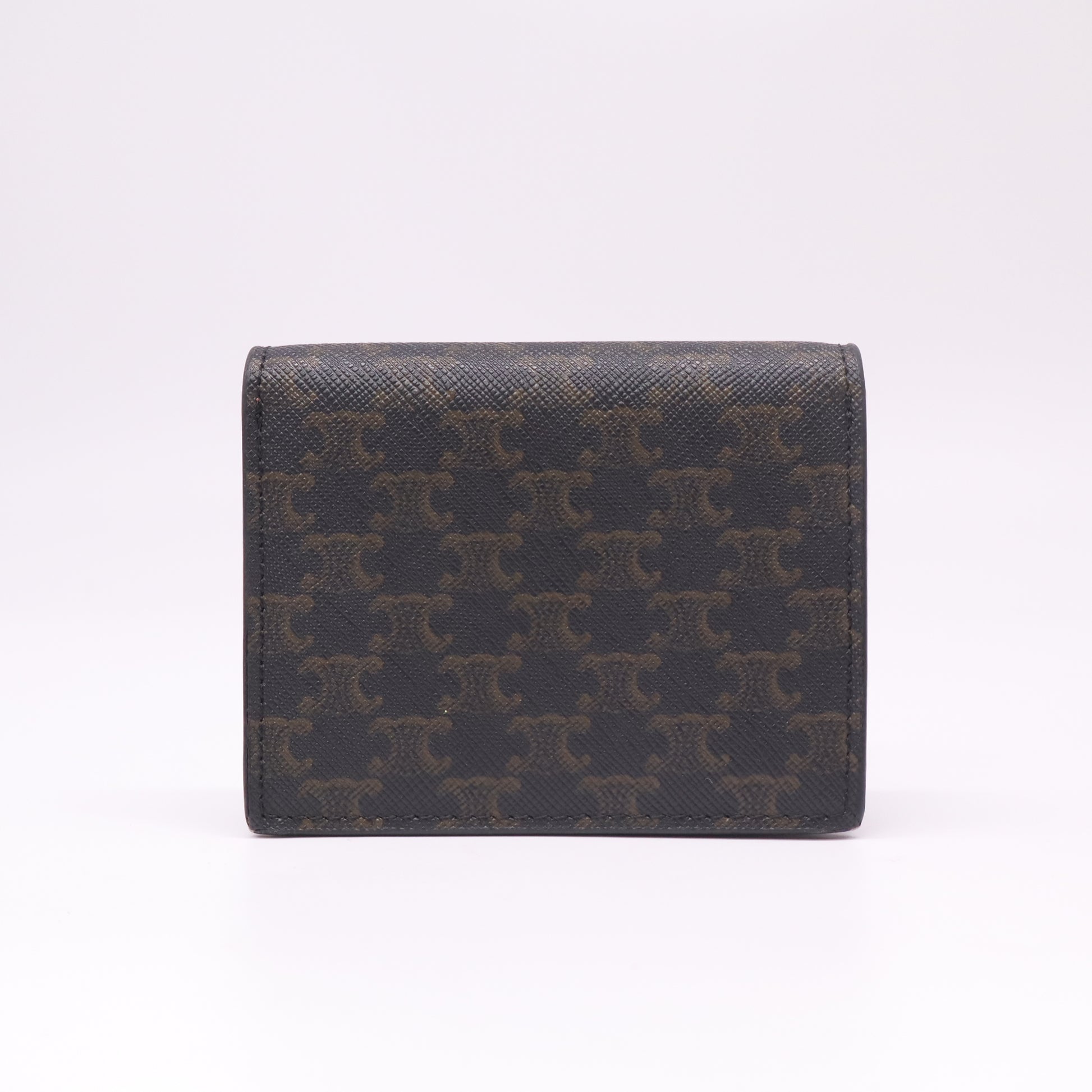 CELINE Business Card Holder in Triomphe Canvas and Lambskin W22530