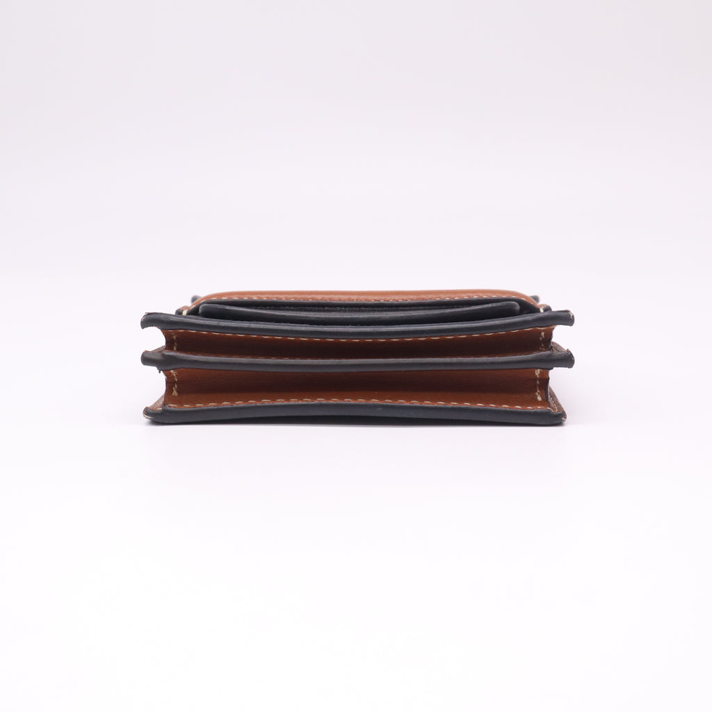 CELINE Business Card Holder in Triomphe Canvas and Lambskin W22530
