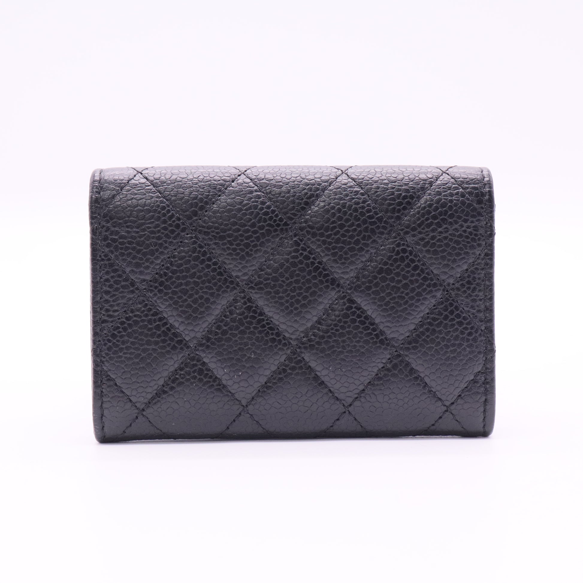 Chanel Classic Flap Card Case Black Caviar twins