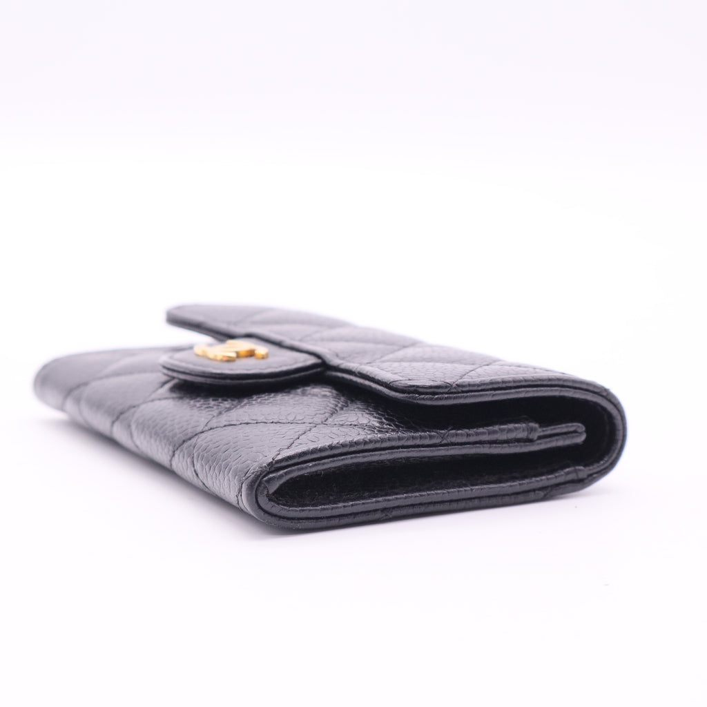 Chanel Classic Flap Card Case Black Caviar twins