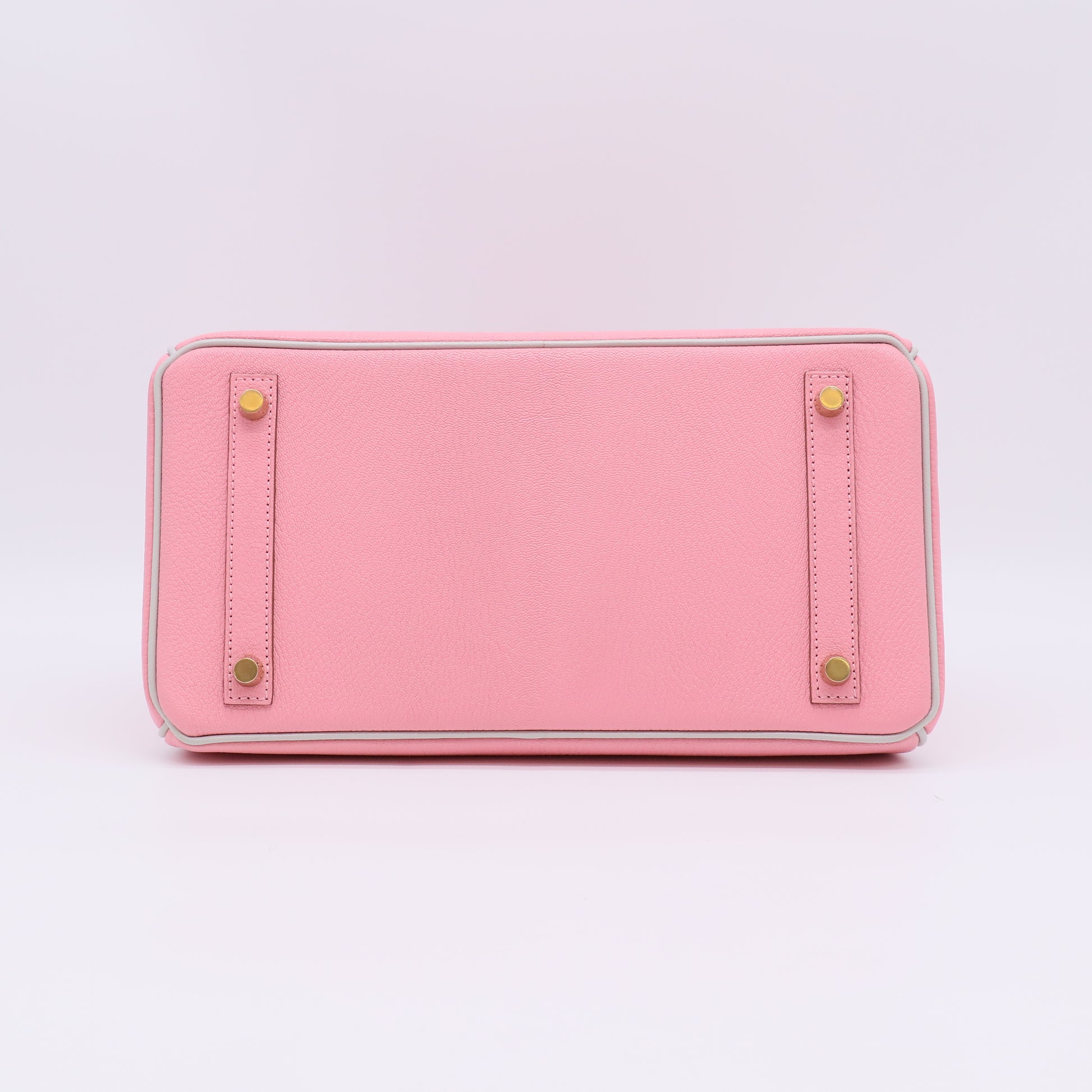 Rose Sakura and Gris Perle Chèvre Special Order HSS Birkin 30 Brushed Gold Hardware B23284