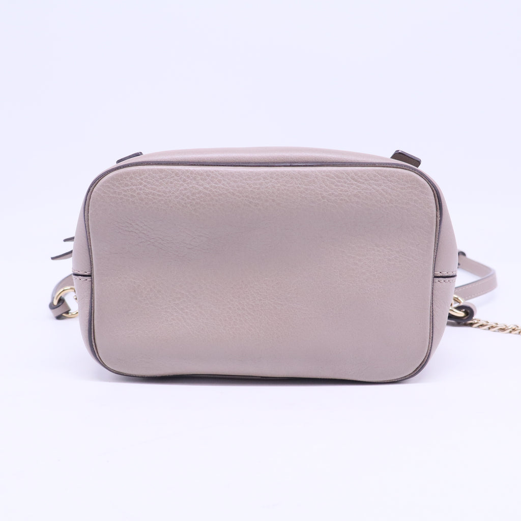 Suede Calfskin Mini Faye Backpack Motty Grey B20975