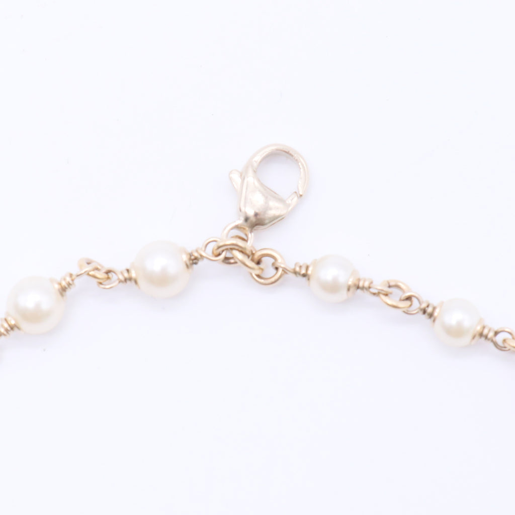 Faux Pearl CC Chain Multistrand Necklace twins