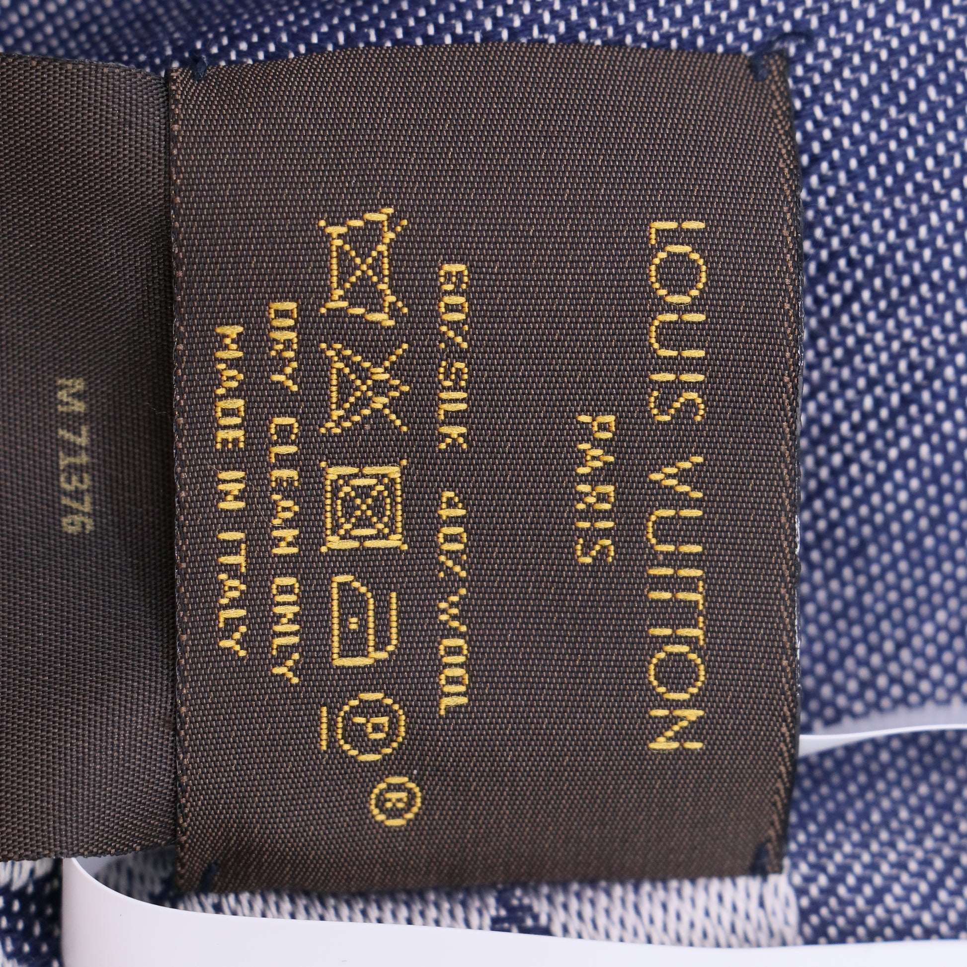 Silk Wool Monogram Denim Shawl Blue W23024