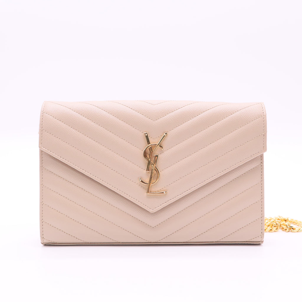 Saint Laurent Classic Monogram Envelope Wristlet Matelasse Chevron Leather clutch bag twins