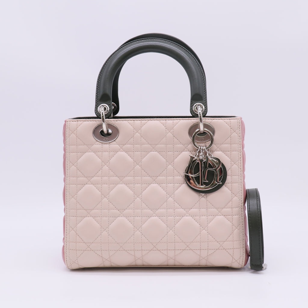 Christian Dior Lambskin Cannage Medium Lady Dior Light Pink B23830