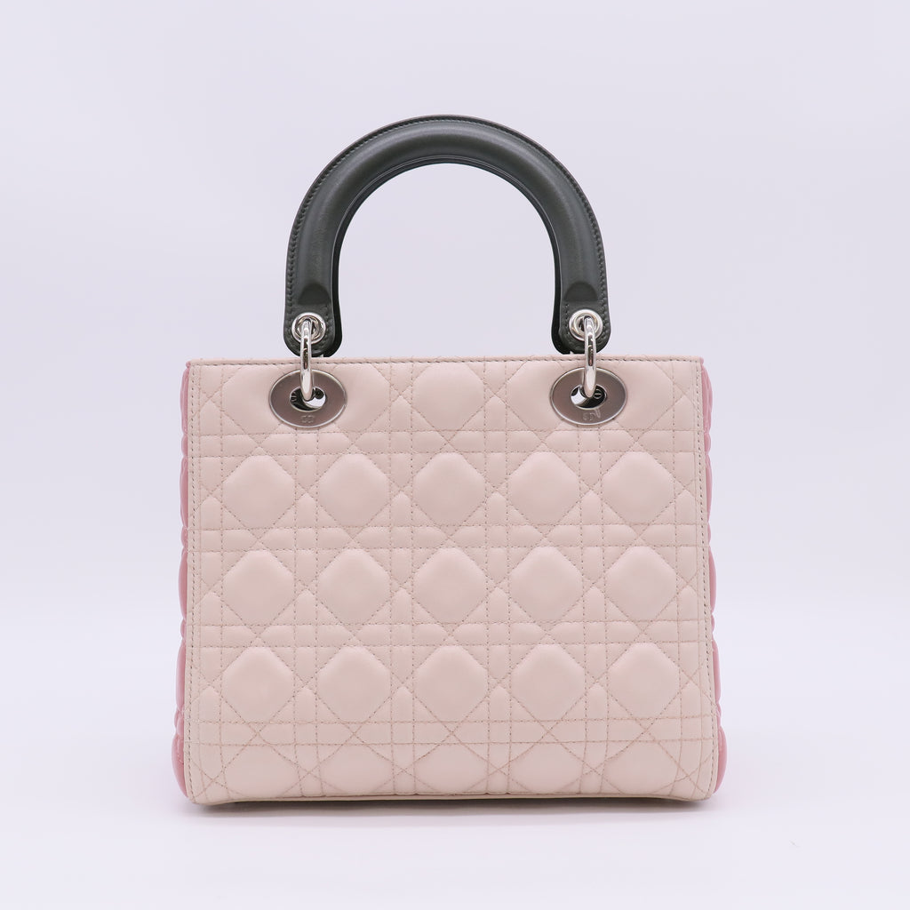 Christian Dior Lambskin Cannage Medium Lady Dior Light Pink B23830