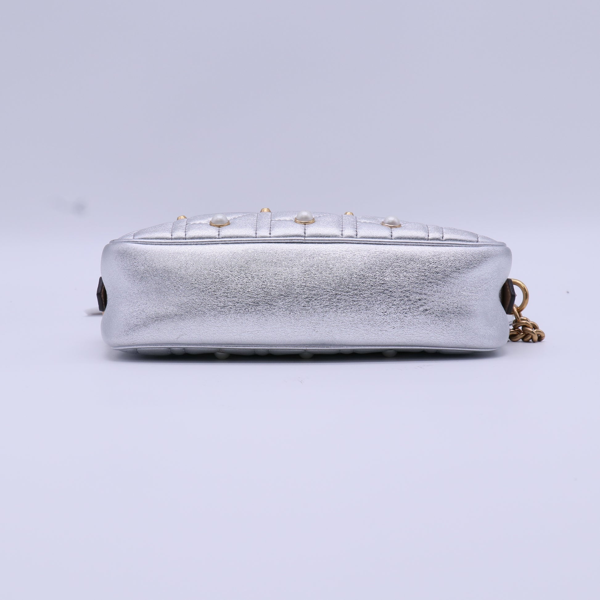 Gucci GG Marmont Pearl Studded Matelass Leather Crossbody Bag B21899
