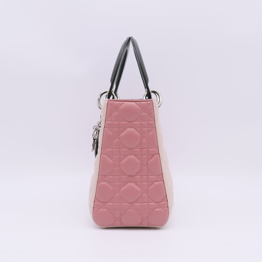 Christian Dior Lambskin Cannage Medium Lady Dior Light Pink B23830