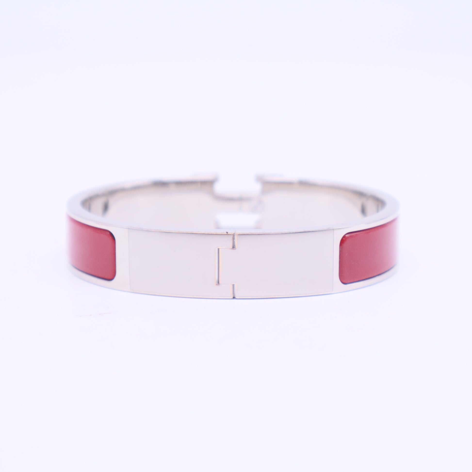 Enamel Printed Wide Caleche Bracelet 65 Rouge H W20597